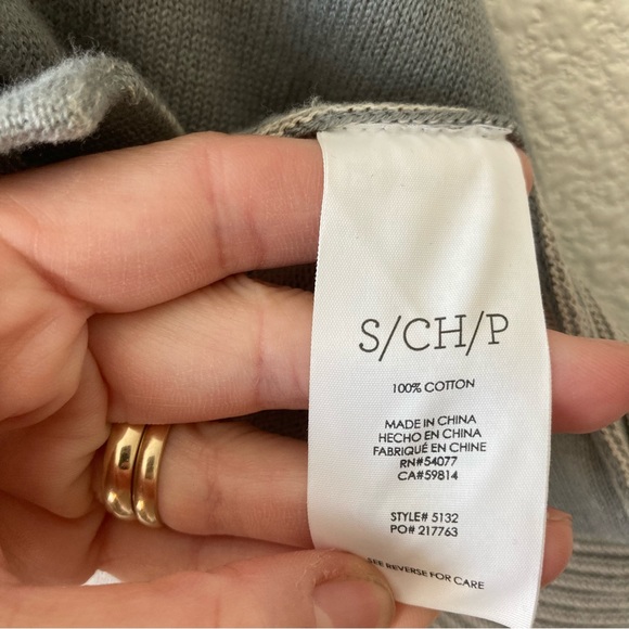 CAbi Cardigan Sweater Open Front Small Gray Cotton Ribbed Hem Minimalist - Picture 15 of 16